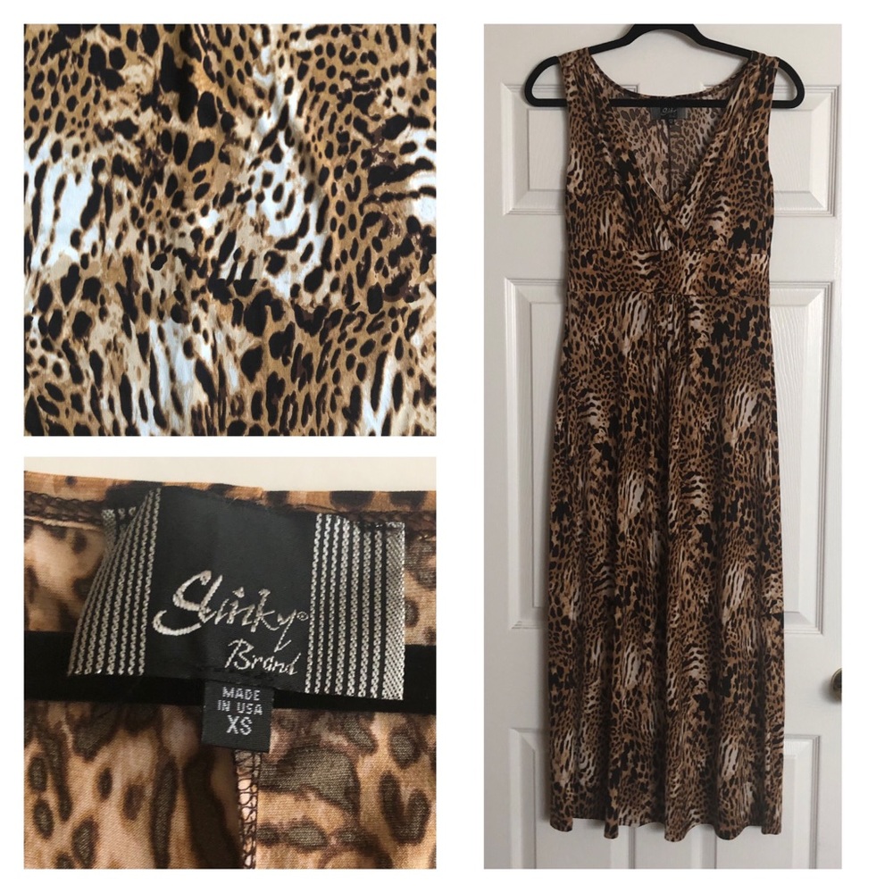 Slinky Brand Empire Waisted leopard print Maxi Dress